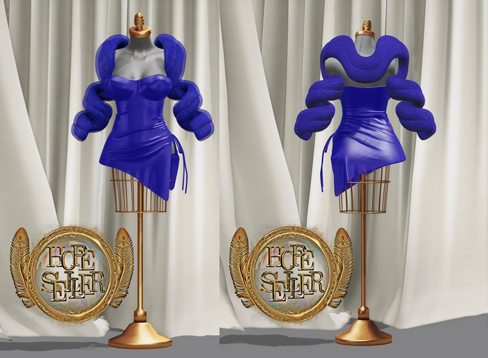 [HS] ALB Dress&Fur Stole  [BLUE]