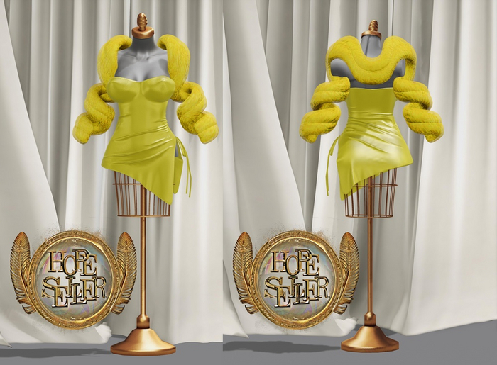 [HS] ALB Dress&Fur Stole  [YELLOW]