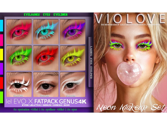 VIOLOVE / NEON Makeup - Eyelashes Eyeliner Eyes LELUTKA EVOX GENUS 4K MORPH