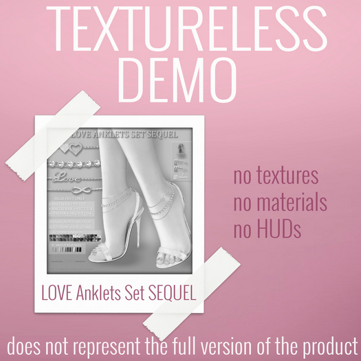 TEXTURELESS DEMO *AvaWay* LOVE Anklets Set SEQUEL
