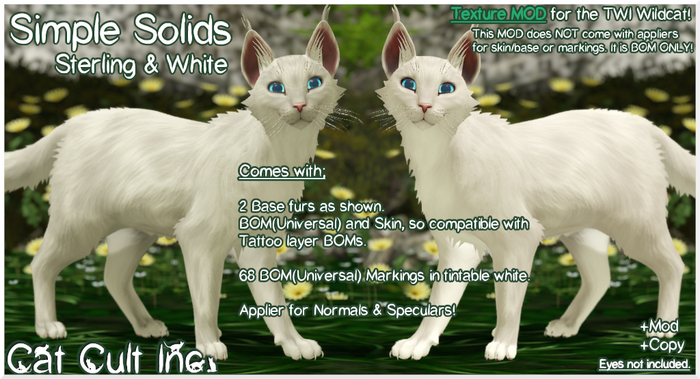Simple Solid Pelts Sterling & White MOD