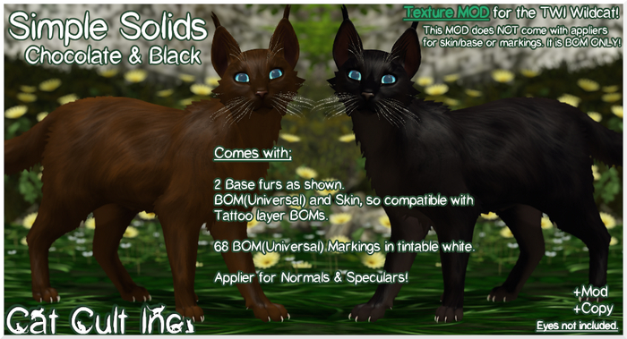Simple Solid Pelts Chocolate & Black MOD