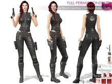 Full Perm SAVE! 4IN1 Sexy Black Leather Combat Rider Outfit Legacy Maitreya 5.3 LaraX Slink Belleza Tonic Ebody Reborn