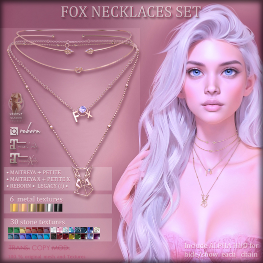 *AvaWay* FOX Necklaces Set