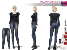 FullPerm Women's Tight Fit Blue Jeans Denim Pants For Legacy Maitreya 5.3 LaraX Slink Belleza Tonic Ocacin Ebody Reborn