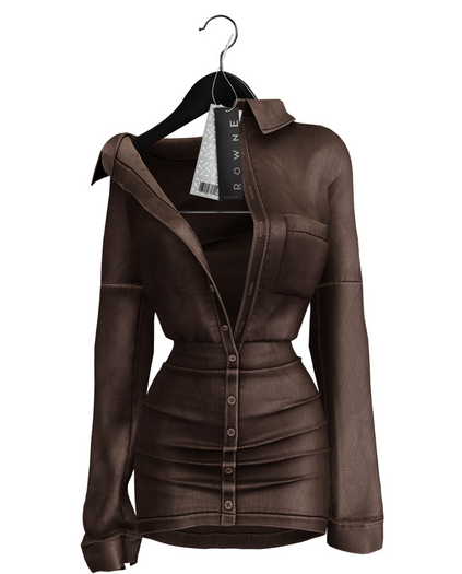 Rowne.Jess Button Dress - Brown