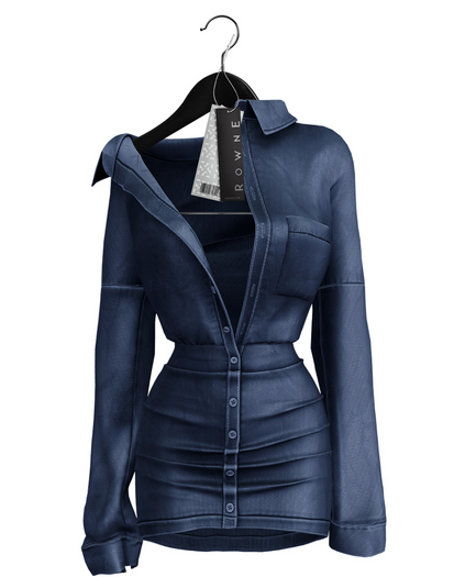 Rowne.Jess Button Dress - Navy