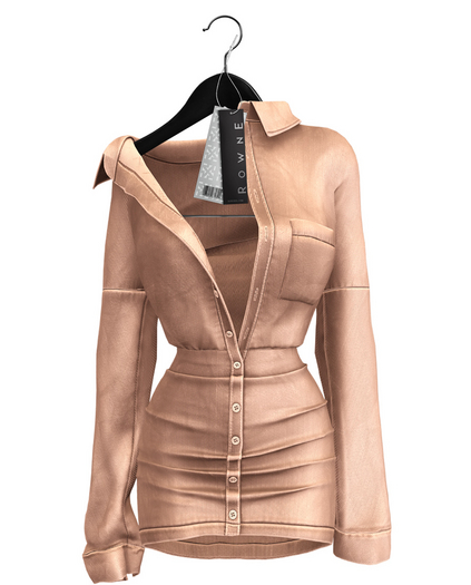 Rowne.Jess Button Dress - Nude