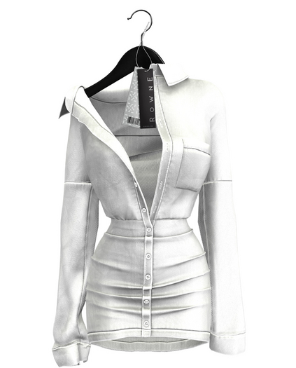 Rowne.Jess Button Dress - White
