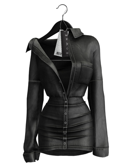 Rowne.Jess Button Dress - Onyx