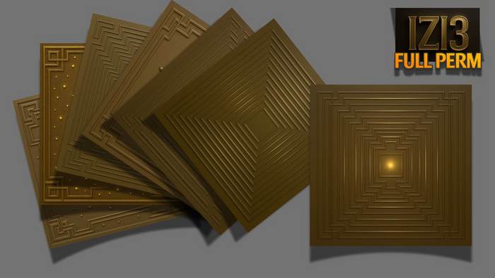 Walls Gold HD Textures (6 Set, Full Perm, Customizable)