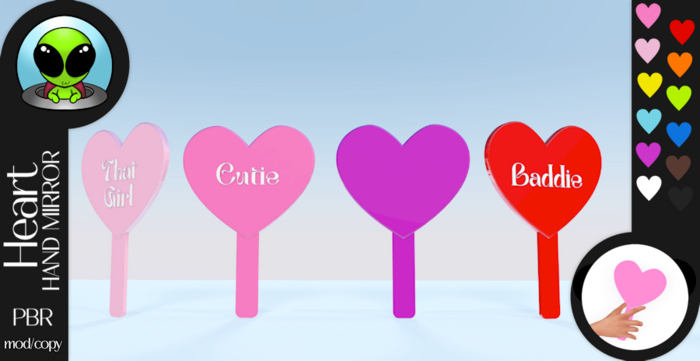 Gnarly. - Heart Hand Mirror That Girl Set - Blue