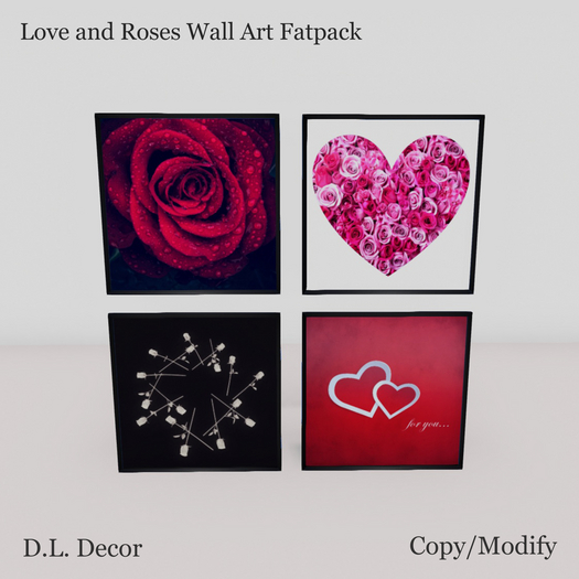 ! D.L. Decor Love and Roses Wall Art Fatpack Mesh