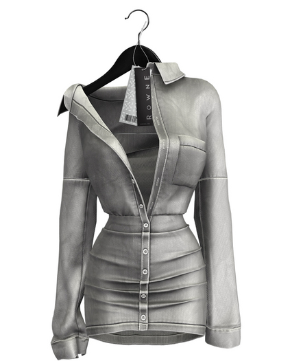 Rowne.Jess Button Dress - Grey