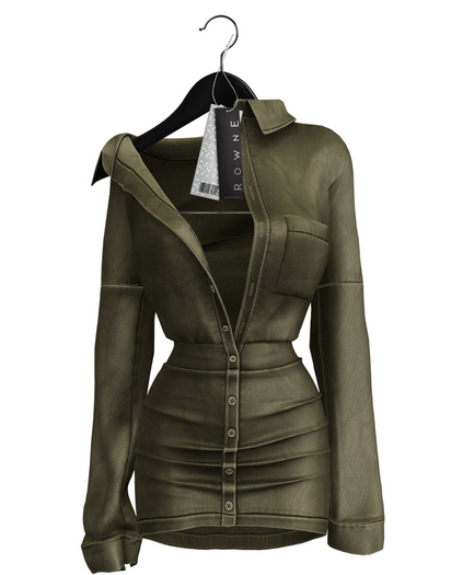 Rowne.Jess Button Dress - Olive