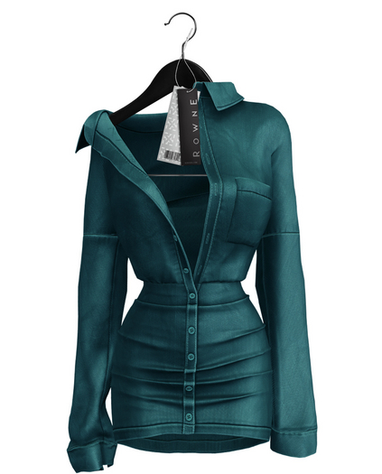 Rowne.Jess Button Dress - Sea