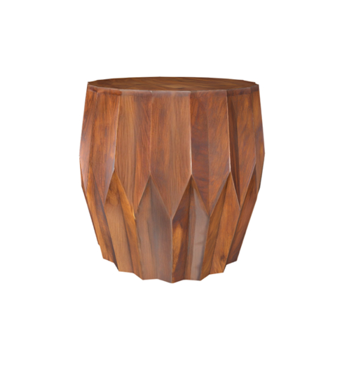 Faceted Side Table Wooden