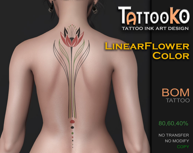 [TattooKO] Tattoo LinearFlowerColor