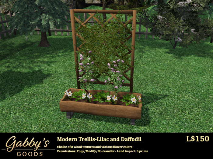 Modern Trellis - Lilac and Daffodil