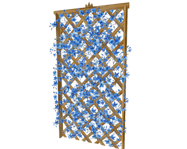 Trellis Blue Flowers