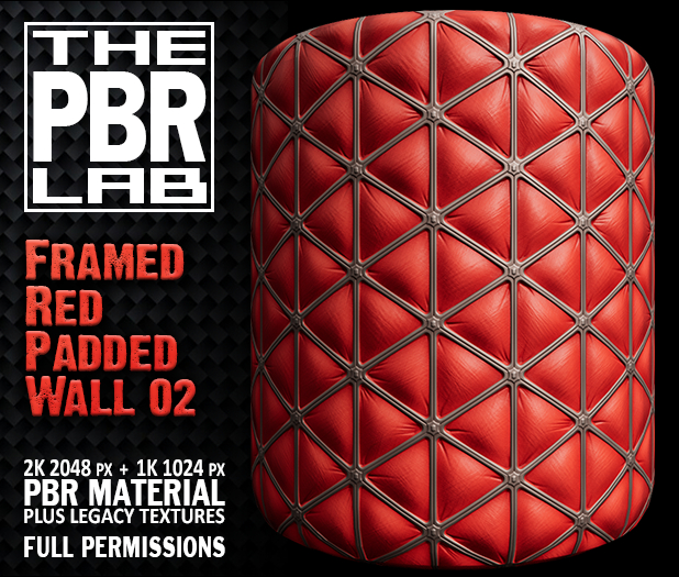 The PBR Lab - Framed Red Padded Wall 02