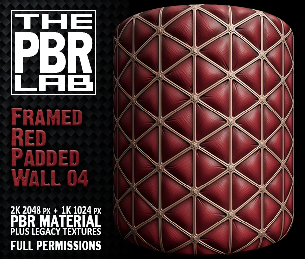 The PBR Lab - Framed Red Padded Wall 04