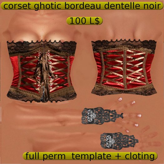 collection ete corset bordeau ghotic
