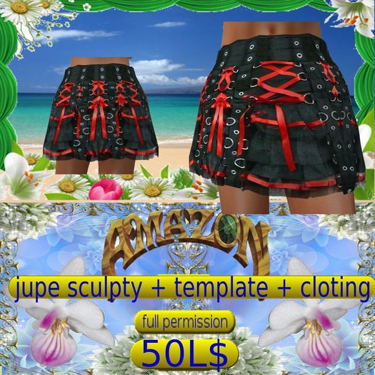 collection ete jupe ghotic a rubant rouge
