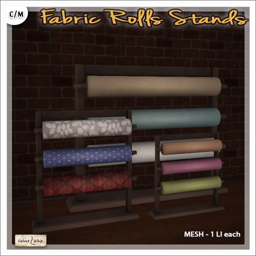 Second Life Marketplace - [V/W] Fabric Rolls Stands - Set of 3 ...