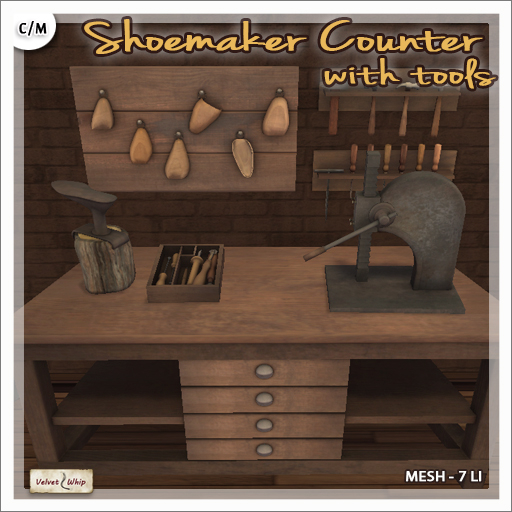 Second Life Marketplace - [V/W] Shoemaker Counter with Tools - Medieval ...