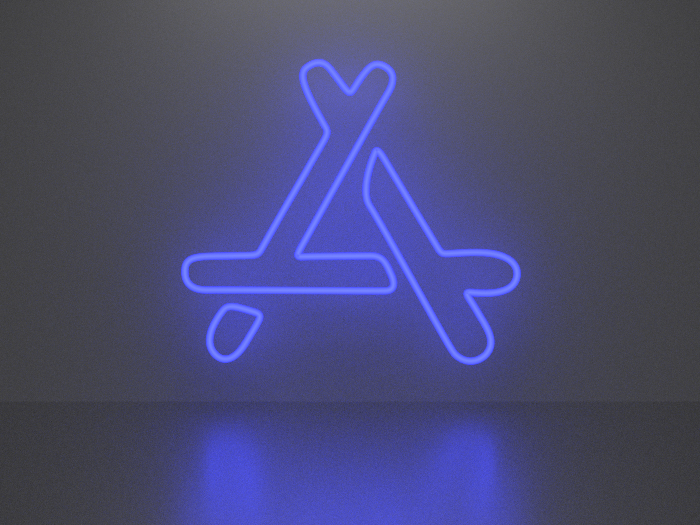 App store neon sign Full Permission