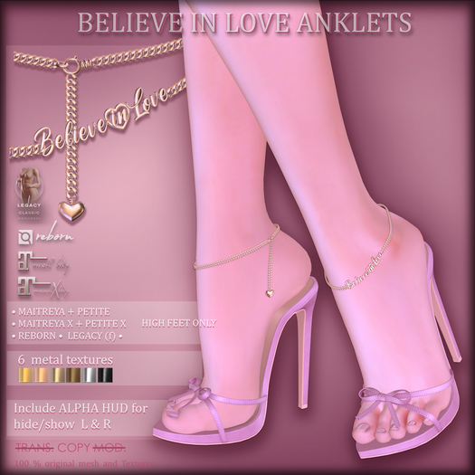 *AvaWay* BELIEVE IN LOVE Anklets