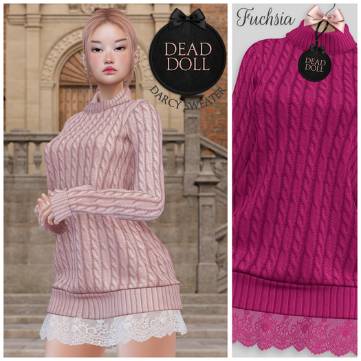 DEAD DOLL - Darcy Sweater - Fuchsia