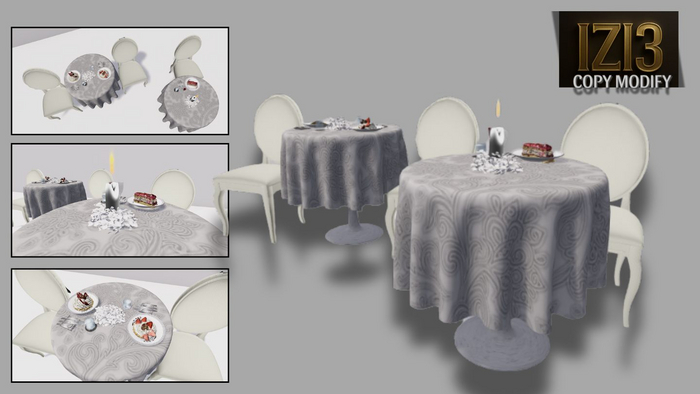 Wedding Banquet 2 Table Set - Mesh (Animated, Copy/Modify)
