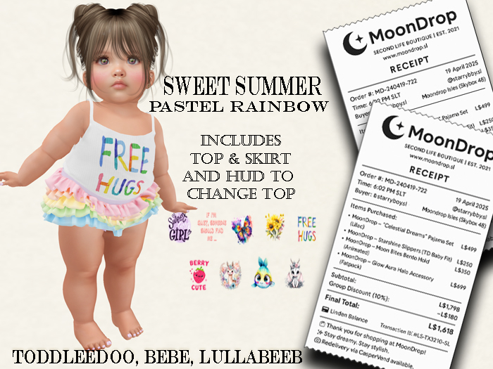 ~MoonDrop~Sweet Summer Pastel Rainbow