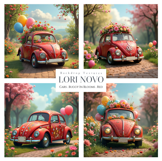 LORI NOVO . Cars . Buggy In Blooms . Red