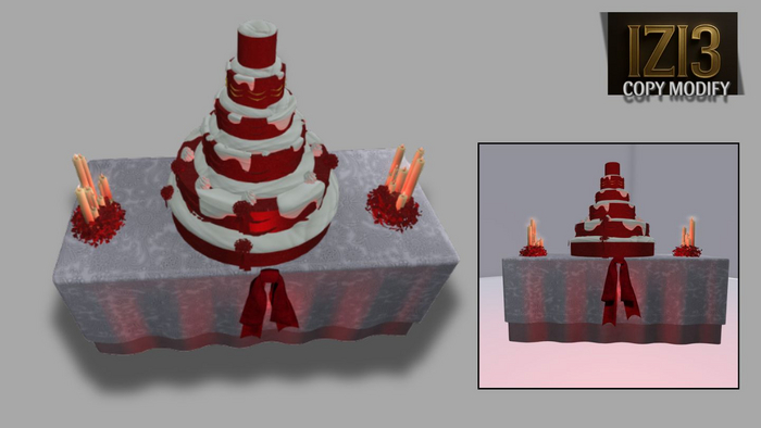Wedding Cake and Table - Red Edition