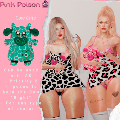 Pink Poison - Cute Cow Green