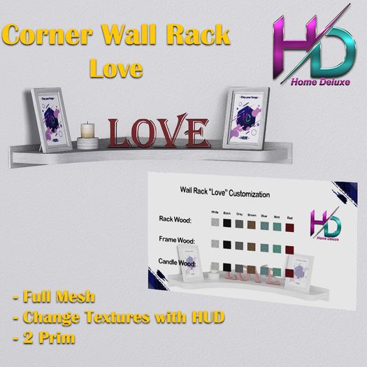 *HD* Corner Wall Rack "Love" with HUD