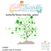 ZLD butterfly flower tree big - green