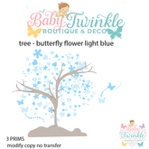 ZLD tree - butterfly flower light blue