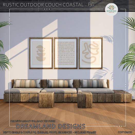 DD Rustic Outdoor Couch Set Coastal-PG