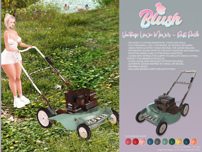 BLUSH - Vintage Lawn Mower- Fatpack Rust