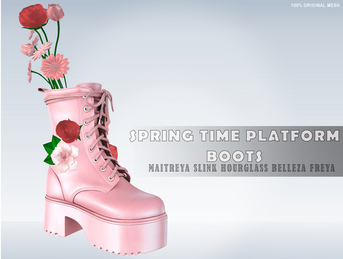 iS Spring Time Platform Boots BLUSH