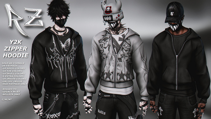 RZ. Y2K Zipper Hoodie FATPACK