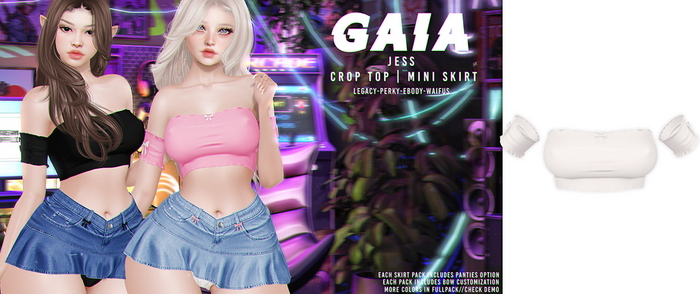 Gaia - jess crop top - white