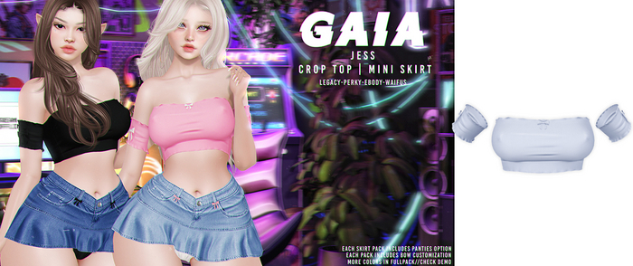 Gaia - jess crop top - sky
