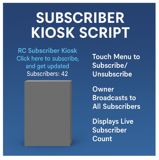 RC Subscriber Kiosk Script – Easy Subscribe & Broadcast Tool
