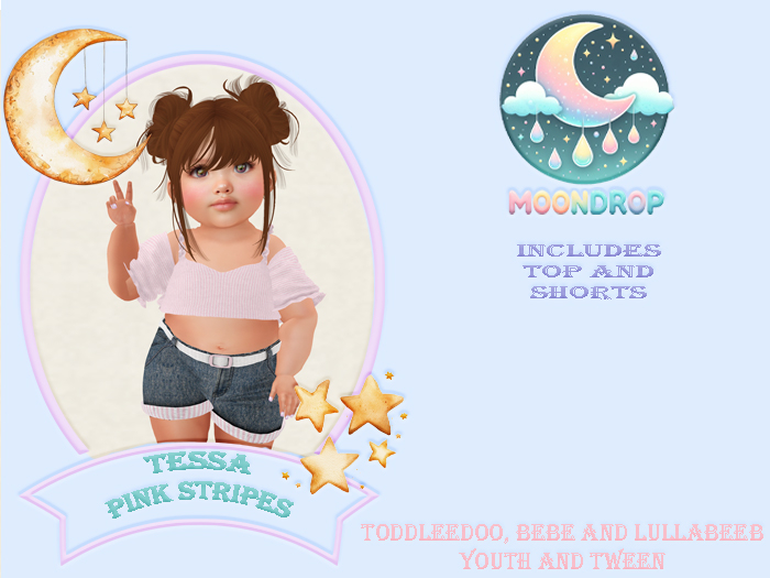 Moondrop~Tessa Stripes pink
