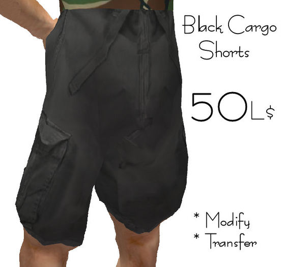 (WildThing) *- Black Cargo Shorts -*